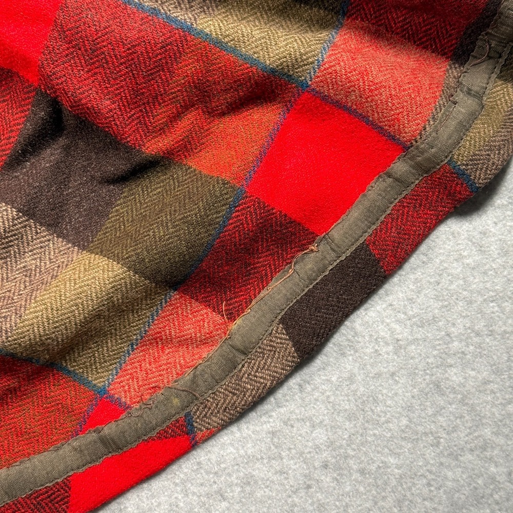 Pendleton Midi Skirt Womens L Brown Red Plaid Wool Vintage Pleated Made in USA - Picture 5 of 7